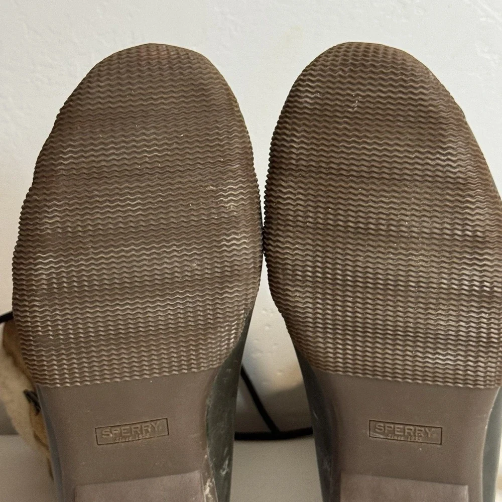 Duck Boots Women's Size 8 J. Crew Sperry Caramel Shearwater With Buckle & Zipper